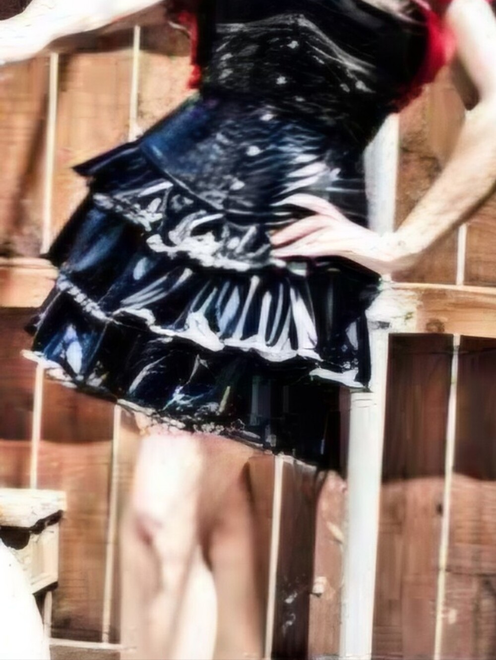 Artifice Clothing PVC Ruffled 3-Layer Mini Skirt ONE SIZE